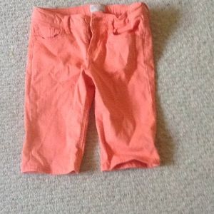 Orange jean shorts